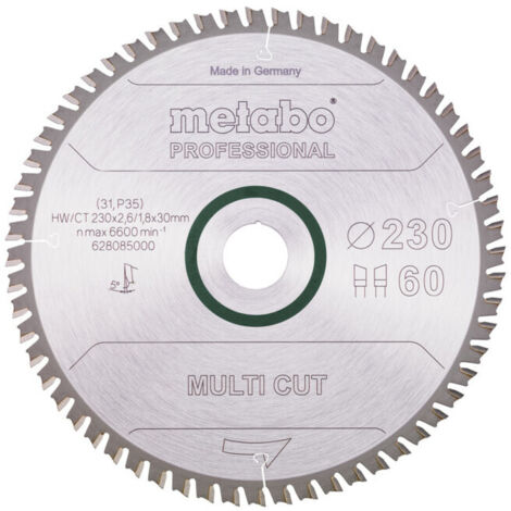Leman – Lame de scie circulaire 230mm – Alésage 30mm – 60 dents WZ pour bois massif et métal – Coupe nette et précise