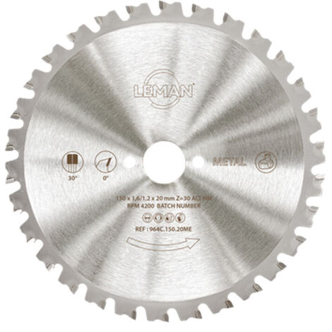 LEMAN Lame de scie circulaire fine HM pour le métal - LSC.964C.ME - 136 mm - 20 mm - 1.6 mm - 30 dents