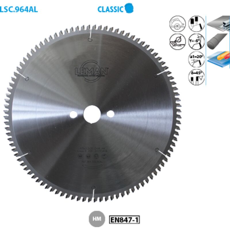 Leman - Lame de scie circulaire D.165 x 20 x ép.2,6/1,8 mm dents 42 tp neg alu
