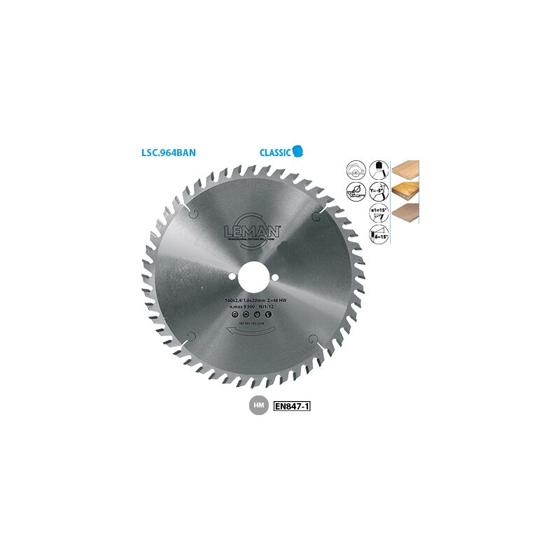 Leman - Lame de scie circulaire pour machine portative et à onglets Classic ø 305 Alésage 30 Ep. 3,2/2,2mm Nbrnts 60