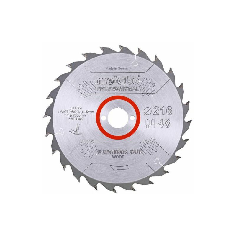 Metabo Lame de scie circulaire hw/ct 216 x 30, 48 wz 5° nég. (628041000)