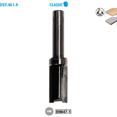Leman - Mèche d'affleureuse droite diam. 12,7 l.u 25 q.8 + guide supérieur - 4618.713.00