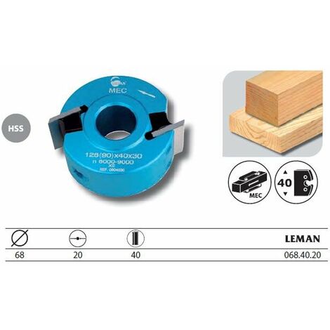 Leman – Porte-outils à profiler 68 mm – Hauteur 40 mm – Compatible toupies Kity – Fers feuillure montés – Pour bois massif