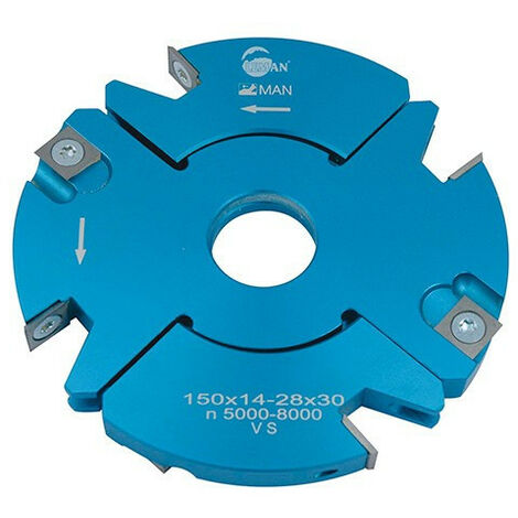 Leman – Porte-outils ajustable feuillure et tenon 150x30 – Pour bois dur – Coupe fauchante – Araseurs inférieurs et supérieurs