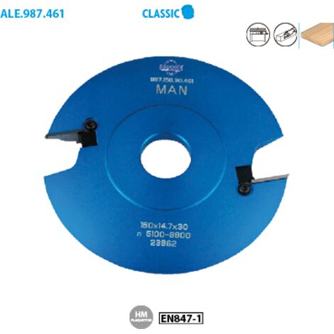 Leman – Porte-outils de toupie D150 pour bois dur – Épaisseur minimale 23mm – Tenons de 50mm – Profils adaptables n°461, 462, 463, 464