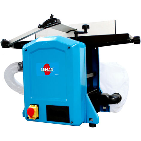 Leman – Dégauchisseuse-raboteuse 210mm – Puissance 1500W – Vitesse 8500 tr/min – Aspiration intégrée pour copeaux – Pour bois dur et teck