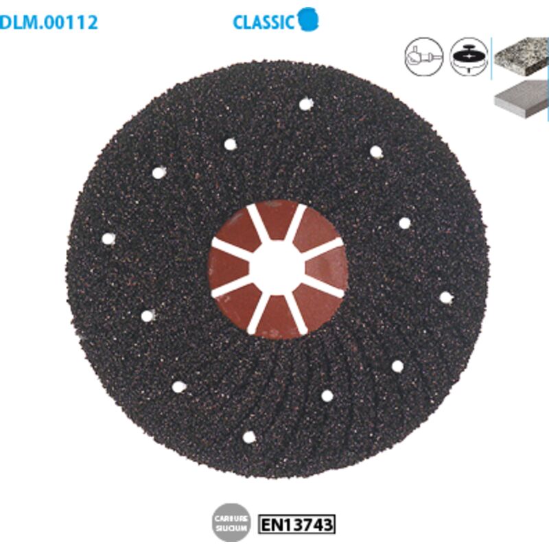 Confezione da 10 dischi semirigidi per pietra Classic ø 180 Grain 120 Bore 22,23mm Flat
