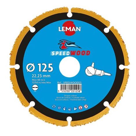 Leman SPEEDWOOD Lame en Carbure multifonction pour meuleuse 115 x 22,23 mm