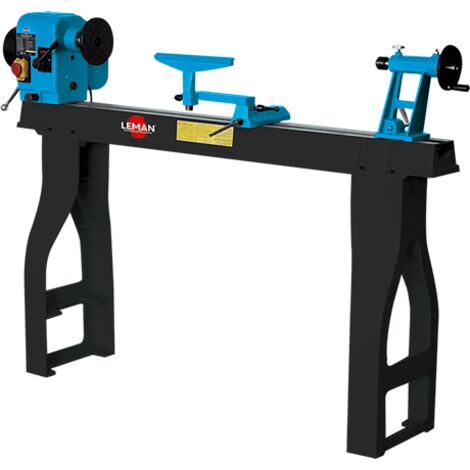 LEMAN - Torno de Madera TAB110 1100 mm, Motor 1100 W, 10 Velocidades Variables, Inclinación Cabezal hasta 180°