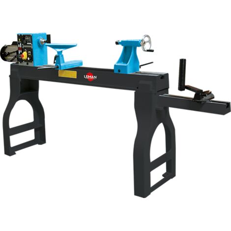 LEMAN - Torno de Madera TAB120 1200 mm, Motor 1500 W, 2 Velocidades Variables, 12 Posiciones de Divisor