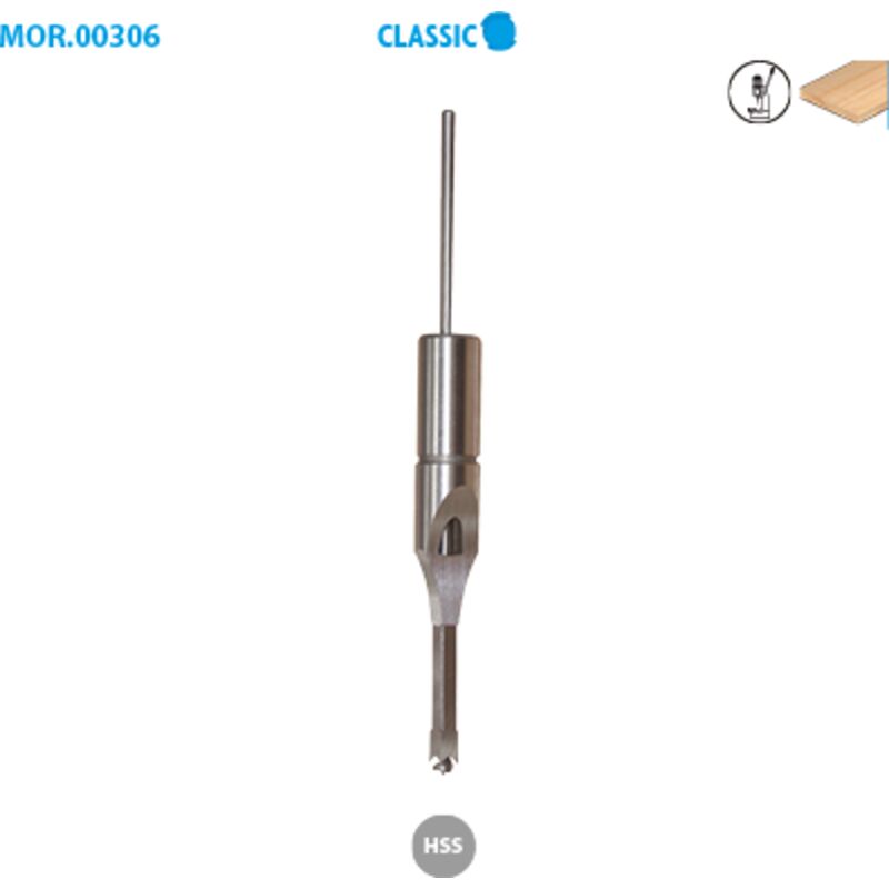 Image of Quadratische Meißelbohrer Mortising Classic ø 16 x 16 ø Schaft 15,9 mm Länge 160 mm Nutzlänge 80 mm