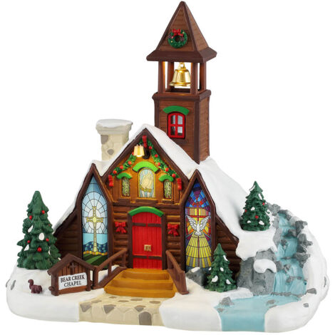 Lemax 45265 Bear Creek Chapel - Edificio Illuminato - a Batteria