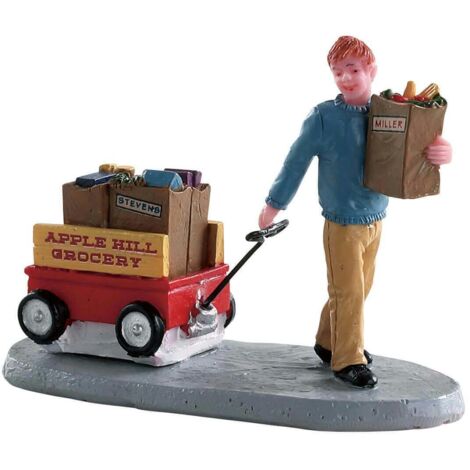 Lemax Figurine Lieferjunge mit Wagen 577x310