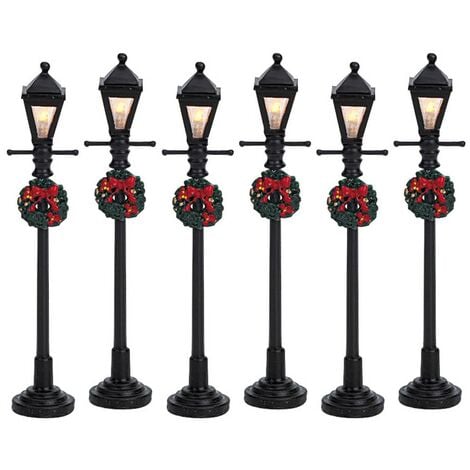 WEBMARKETPOINT Gas Lantern Street Lamp Set of 6 B/O 4.5V Art.-Nr. 64499