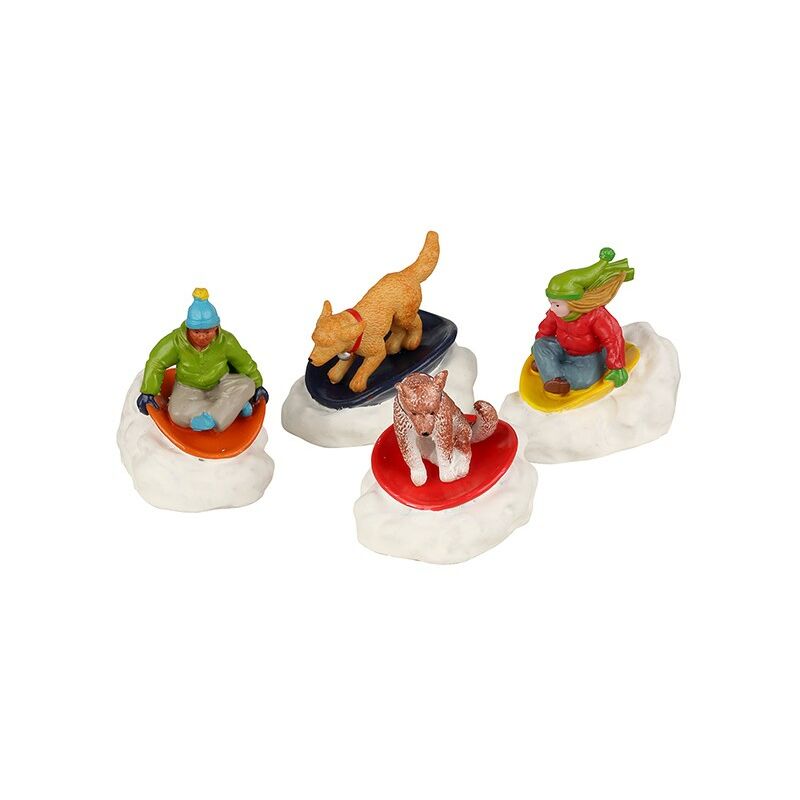 Lemax - Dog Snow Saucer Fun Set Of 4 Cod. 22121