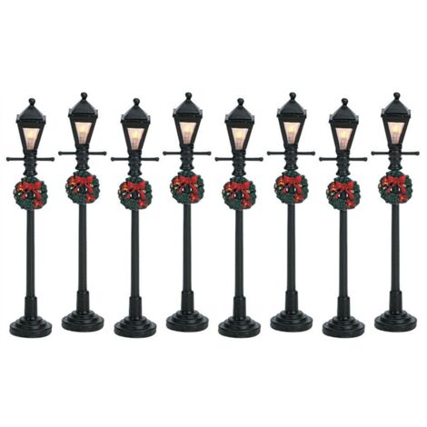 Lemax – Lampadaire à gaz pour village de Noël – Dimensions 16x1,5x10,5 cm – Accessoire décoratif pour ambiance hivernale