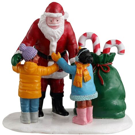 Lemax Santa Gets A Hug - Santa riceve un abbraccio per villaggio di Natale