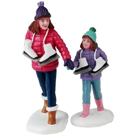 LEMAX Set 2 Personaggi Sorelle Pattinatrici Skating Sisters