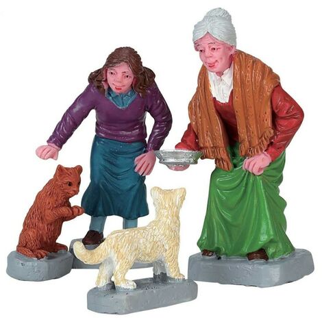 LEMAX- SOGGETTO DONNE CON I GATTI SET 4 - NATALE NATALIZIO 72497