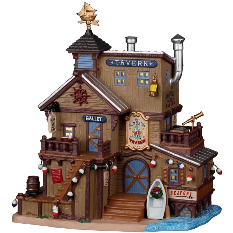 Lemax - The Salty Sea Dog Tavern b/o Led - La Salty Sea Dog Tavern b/o Led pour village de Noël
