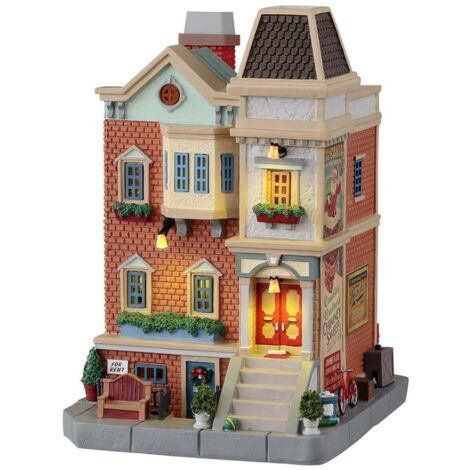 Lemax wester st row house (smoking) 15744 villaggio di natale