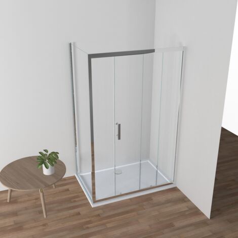 LEMMO 5mm ESG Duschkabine Nischentür Pendeltür Duschabtrennung Duschtür Dusche 100×70 CM,H185