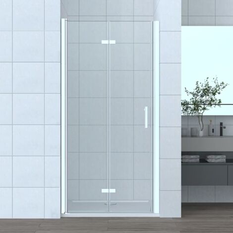 LEMMO Duschkabine 80 cm,Duschtür Nischentür Falttür Dusche,ESG Glas,H 185 cm