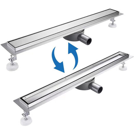LEMMO Duschrinne Edelstahl Flach befliesbar Duschablauf Bodenablauf 70×10 cm