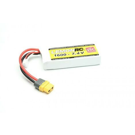 LemonRC Pack de batterie (LiPo) 7.4 V 1600 mAh Nombre de cellules: 2 35 C Softcase XT60 C880002