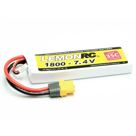 LemonRC Pack de batterie (LiPo) 7.4 V 1800 mAh Nombre de cellules: 2 35 C Softcase XT60 C847752