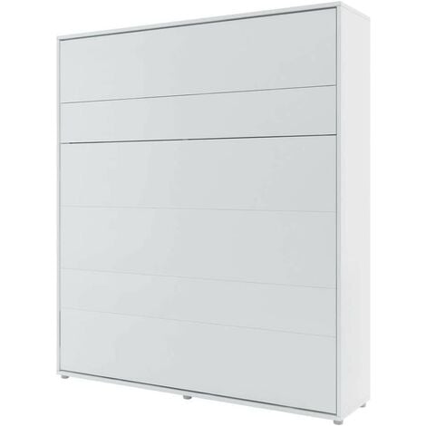 Armoire lit escamotable horizontale & transversale au meilleur prix,  Armoire lit horizontale escamotable STRADA-V2 blanc mat couchage 140*200  cm.