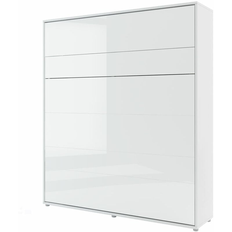 Bim Furniture - Lenart Bed concept lit mural vertical cm191x46-228x217H Blanc brillant