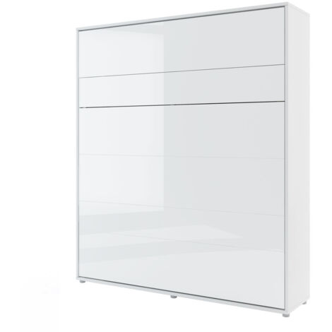 Lenart Bed concept vertikales Wandbett cm191x46-228x217H Weiß glänzend