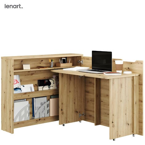 Lenart Bureau extensible avec rangement 90cm OFFICE CONSUS SLIM CW02L gris  gauche