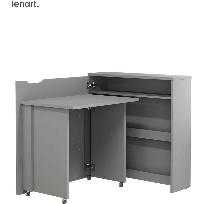 Lenart Bureau extensible avec rangement 90cm OFFICE CONSUS SLIM CW02L gris gauche