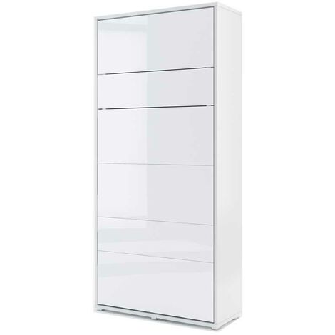Lenart Lit bed concept mural vertical cm101x46-228x217H Blanc brillant
