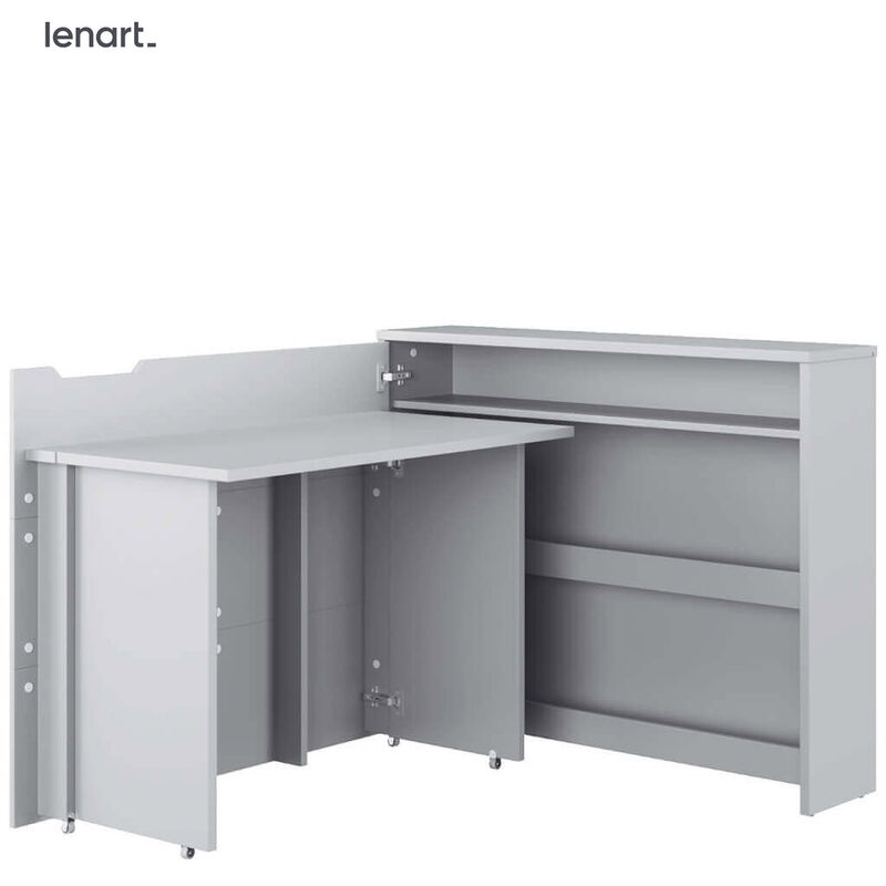 Lenart Work Concept CW-01L bureau extensible avec étagères - côté gauche - plateau 100 cm gris mat