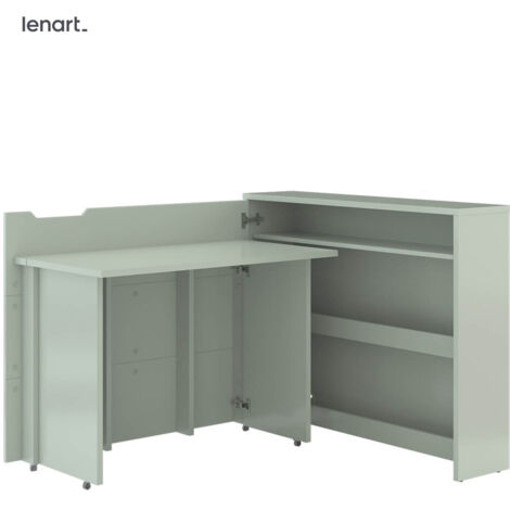 Lenart Work Concept CW-01L escritorio extensible con estantes - izquierda - tablero de 100 cm en salvia mate