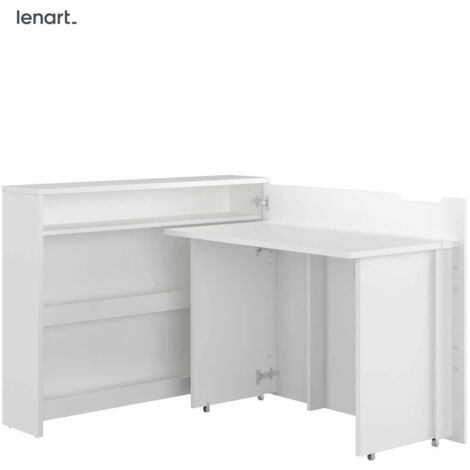 Lenart Work Concept CW-01P scrivania allungabile con ripiani - lato destro - piano 100 cm bianco opaco