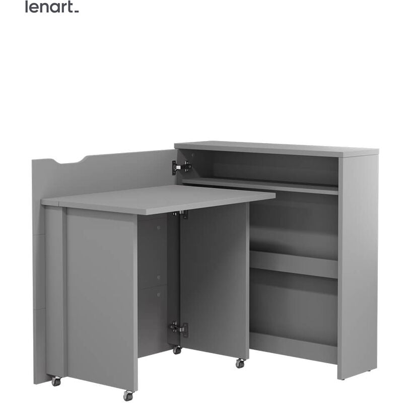 Lenart Work Concept Slim CW-02L bureau extensible avec étagères - côté gauche - plateau 79 cm gris mat