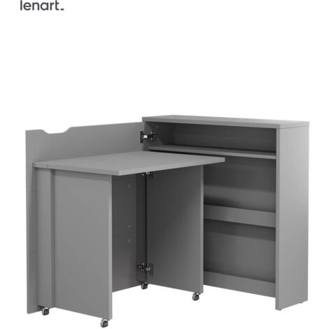 Lenart Work Concept Slim CW-02L escritorio extensible con estantes - izquierda - tablero de 79 cm en gris mate