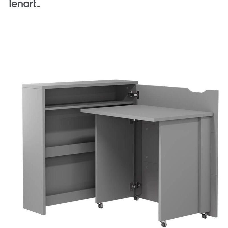 Bim Furniture - Lenart Work Concept Slim CW-02P bureau extensible avec étagères - côté droit - plateau 79 cm gris mat