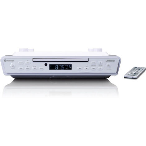 Lenco KCR-150 A003089 - Radio FM con kit de montaje para subestructura (2 x 3 W RMS, función temporizador), color blanco