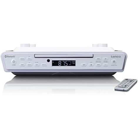 Lenco KCR-190 Radio de Kitchen Dab+ - Bluetooth - PLL FM - 30 Preset de Stazioni - Display e Luce LED- Timer - Alarm -White