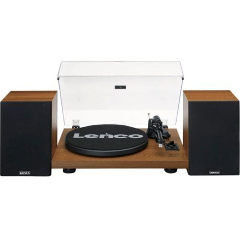Lenco Ls-480WD - Bluetooth® Plattenspieler Mit Zwei Externen Lautsprechern Und 2 X 30 Watt Rms - Holz