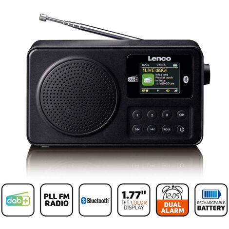 Lenco pdr 033bk radio portatile dab fm nero