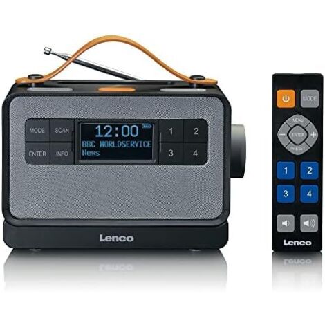 Lenco-PDR-065 Schwarz Radios, MP3- und CD-Player, mehrfarbig (Commaxx 702410)