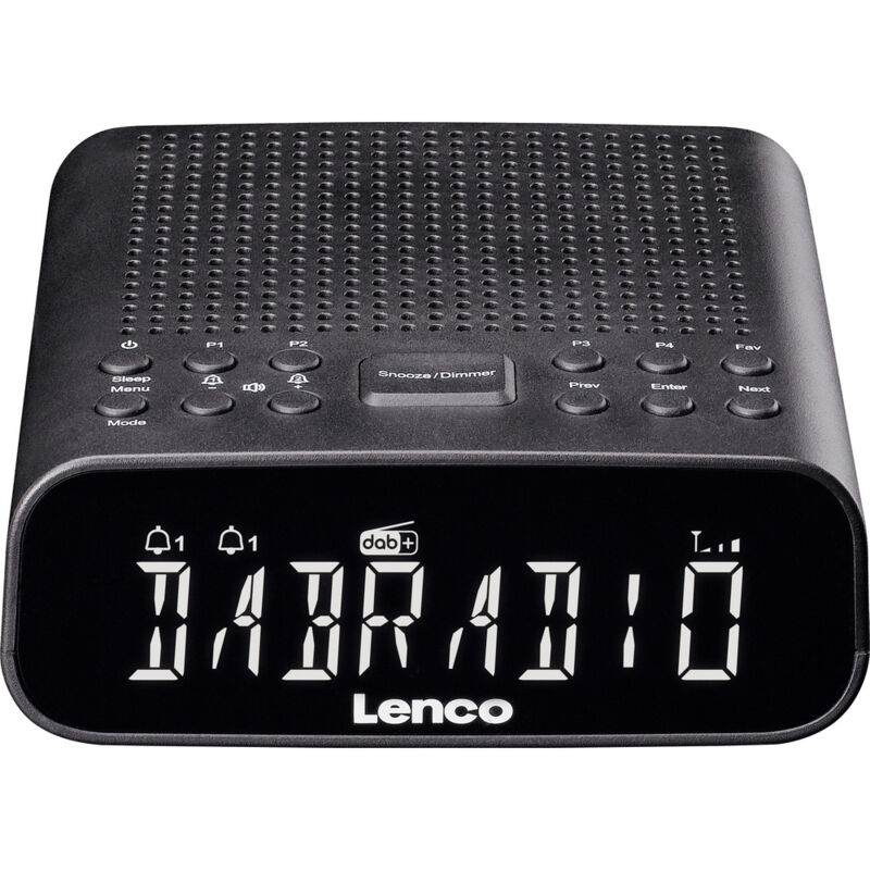 Elenco Lenco Radiowecker Dab, Ukw, Dab+ Bluetooth®, Aux, Dab, Dab+, Ukw Weckfunktion Schwarz