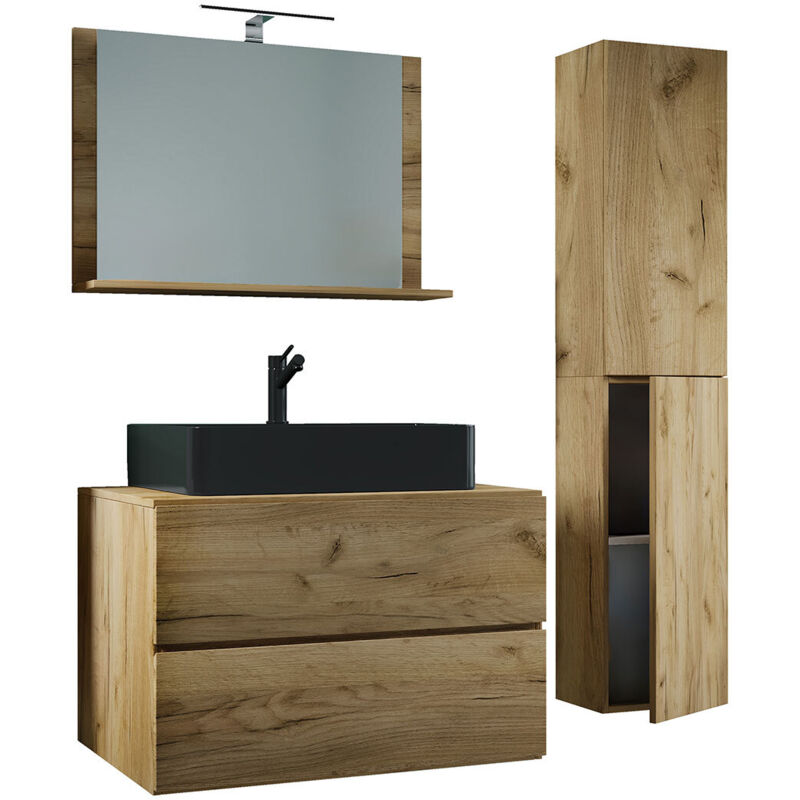 Ebuy24 Lendaslbl Badmöbelset 4 Teile Eiche Dekor.