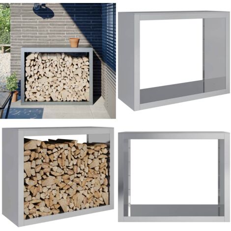 Leñero acero galvanizado 100x40x80 cm - Leña - Almacenamiento de leña